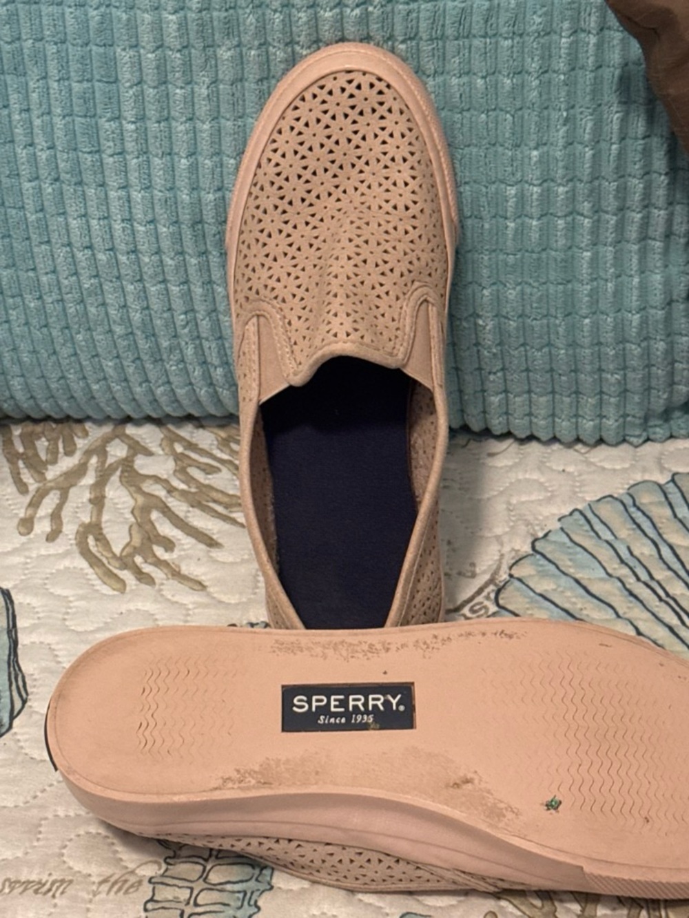 Sperry Perforated Slip-On Loafer — Blush Pink
